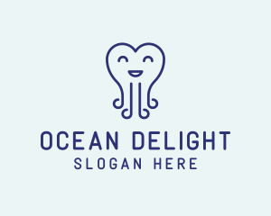 Seafood - Heart Octopus Seafood logo design