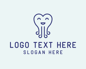Stick Figure - Heart Octopus Seafood logo design