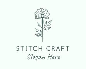 Needle - Tulip Flower Needle logo design