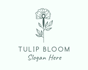 Tulip - Tulip Flower Needle logo design