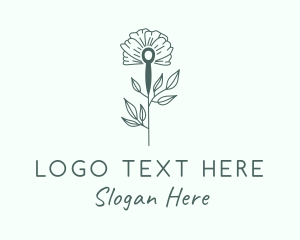 Acupuncture - Tulip Flower Needle logo design