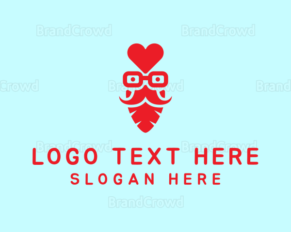 Red Hipster Love Logo