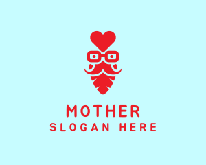 Social Media - Red Hipster Love logo design