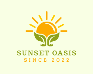 Sunset Leaf Gardening logo design