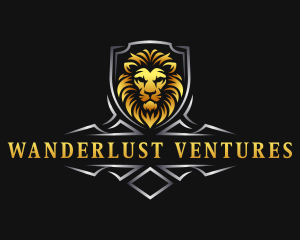 Shield Lion Crest logo design