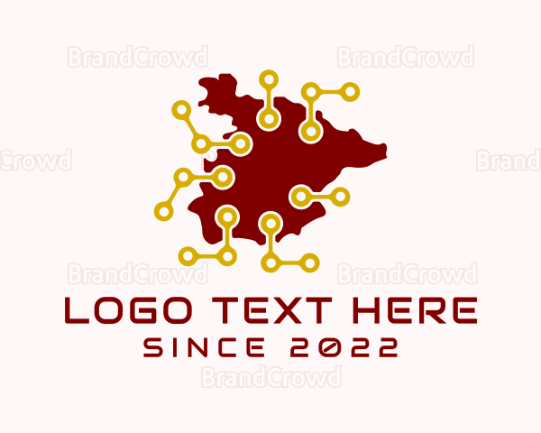 Spain Network Tech Map Logo