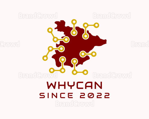 Spain Network Tech Map Logo