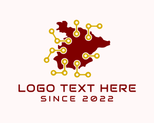 Networking - Spain Network Tech Map logo design