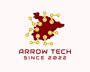 Spain Network Tech Map logo design