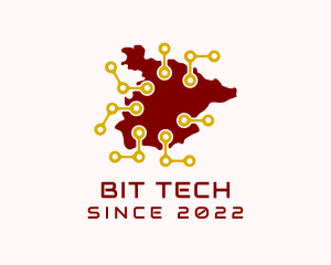 Spain Network Tech Map logo design