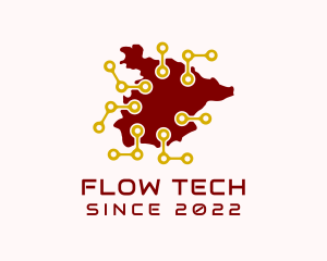 Spain Network Tech Map logo design