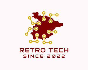 Spain Network Tech Map logo design