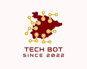 Spain Network Tech Map logo design