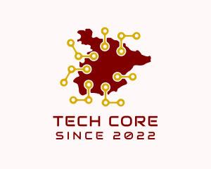 Spain Network Tech Map logo design