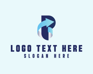 Shipping - 3D Arrow Letter P logo design