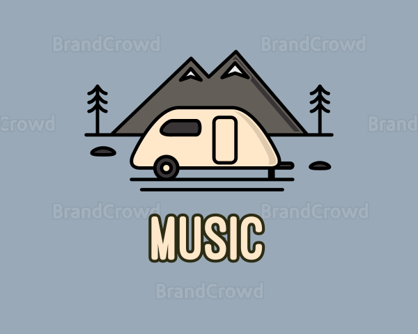 Camper Van Mountain Logo