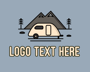 Road Trip - Camper Van Mountain logo design