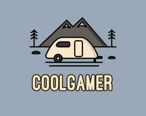 Traveler - Camper Van Mountain logo design