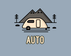 Campground - Camper Van Mountain logo design