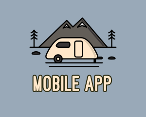 Van - Camper Van Mountain logo design