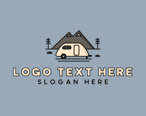 Outdoor - Camper Van Mountain logo design