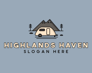 Camper Van Mountain logo design