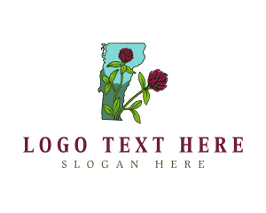 Map - Vermont State Flower logo design