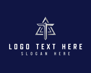 Cyber - Technology Triangle Letter T logo design