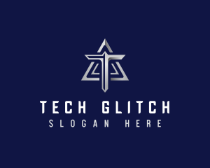 Technology Triangle Letter T logo design