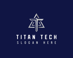 Technology Triangle Letter T logo design