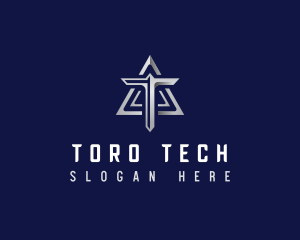 Technology Triangle Letter T logo design