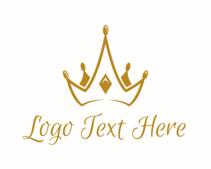 High End - Golden Medieval Crown logo design