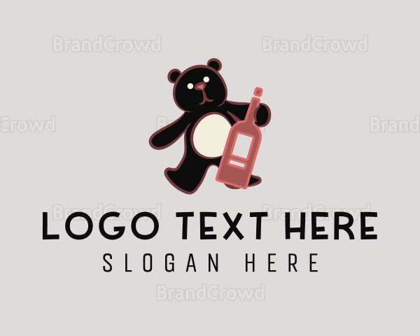 Wine Bottle Bear Logo