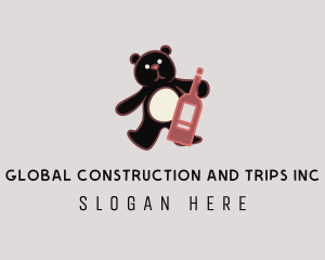 Wine Bottle Bear Logo