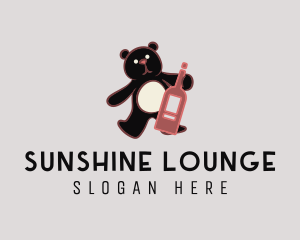 Wine Bottle Bear logo design