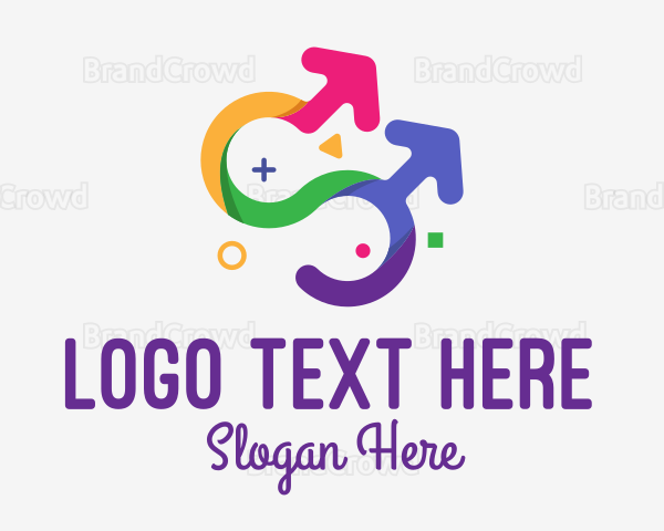 Colorful Gay Couple Logo