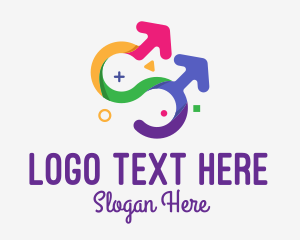 Gay Marriage - Colorful Gay Couple logo design