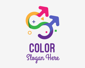 Curves - Colorful Gay Couple logo design