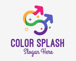 Colorful Gay Couple logo design