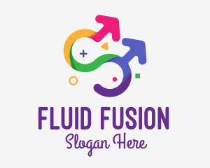 Colorful Gay Couple logo design