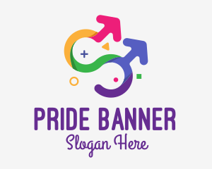 Colorful Gay Couple logo design