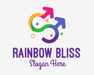 Lgbtq - Colorful Gay Couple logo design