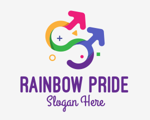 Colorful Gay Couple logo design