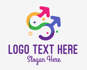 Gender - Colorful Gay Couple logo design