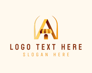 Awning - Arch Retail Letter A logo design