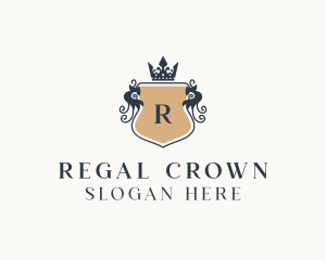 Crown Regal Shield logo design