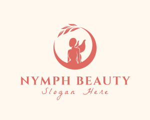 Nymph - Fairy Moon Leaves logo design