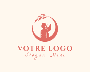 Girly - Fairy Moon Leaves logo design