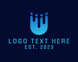 Ministry - Technology People Letter U logo design