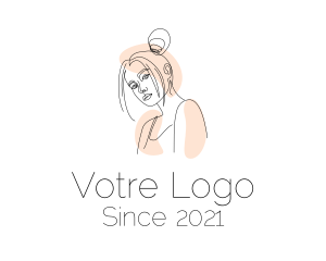 Girl - Young Woman Outline logo design